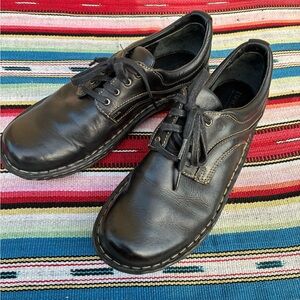 Born Women's Jean Moro Oxford Size 7.5 Lace Up Work Shoe Black Leather Casual